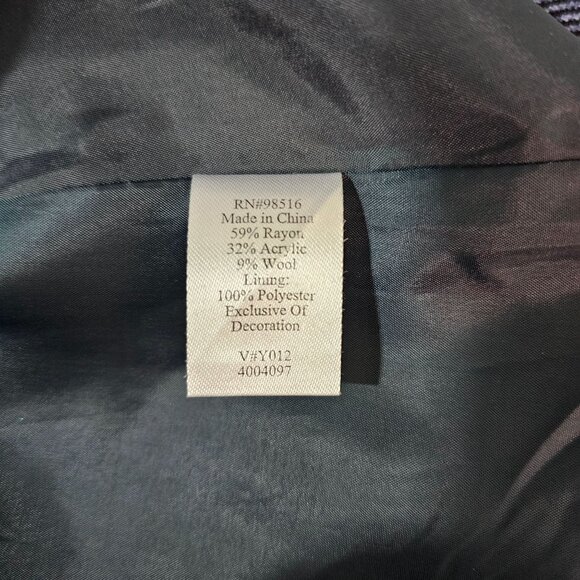 American Vintage Womens Sz 10P Wool Blend Embroidered Sequin Blazer Boho Jacket - Picture 8 of 8